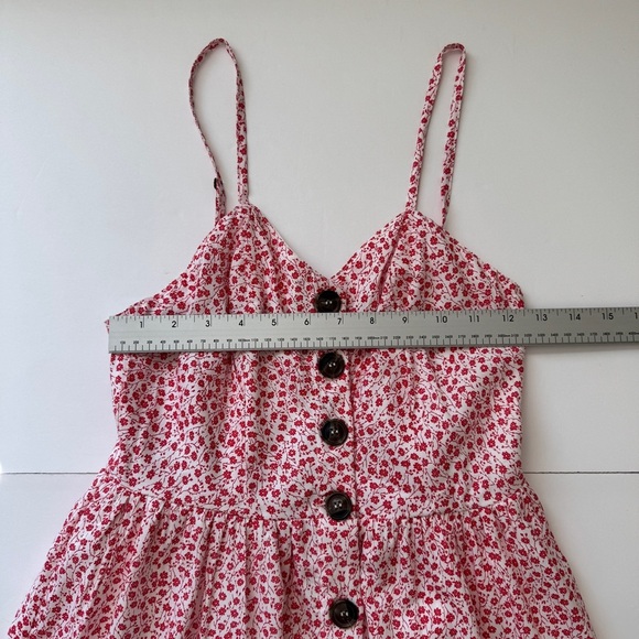 Japna Dress Summer Ditsy Floral Peasant Button Down Tank Pockets Lined Sz S - Picture 6 of 14